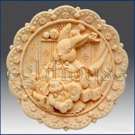 2D Silicone Mold for Soap/polymer/clay/cold porcelain crafts - Country Bunny Toyland - Girl